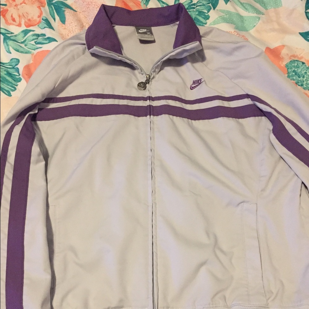 Grey/ purple Nike tracksuit jacket